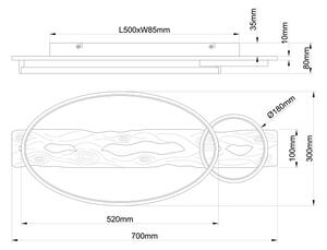 Brilliant - Plafonieră LED reglabilă PIRUS LED/30W/230V 30x70 cm