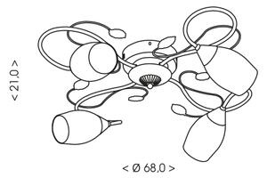 Brilagi - Plafonieră GRACE 4xE27/40W/230V diam. 68 cm patină/cupru