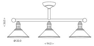 Brilagi - Lustră pe tijă FORGE 3xE27/60W/230V patină/auriu/negru