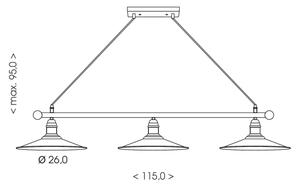 Brilagi - Lustra pe cablu FORGE 3xE27/60W/230V patină/auriu/negru