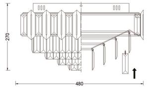Brilagi - Plafonieră SPECTRA, 5x E14/40W/230V, diametru 48 cm, crom lucios