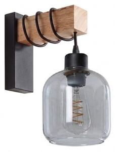 Brilagi - Aplica de perete WOOD GLASS 1xE27/60W/230V pin/negru/gri fumuriu