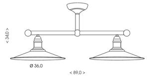 Brilagi - Lustră cu tijă FORGE 2xE27/60W/230V patină/auriu/negru