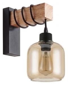 BRILAGI - Aplică de perete WOOD GLASS 1xE27/60W/230V pin/negru/maro fumuriu