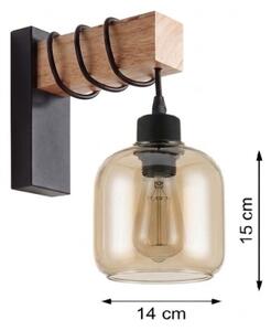 BRILAGI - Aplică de perete WOOD GLASS 1xE27/60W/230V pin/negru/maro fumuriu