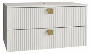 Cabinet atârnat pentru baie Panium, Alb, MDF, PAL laminat, 42x80x46cm, 24 kg