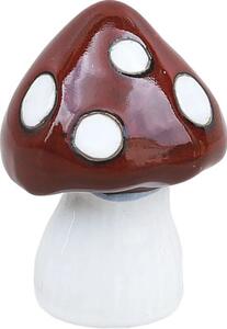 Figurină ciupercă Lafiora H 10,5 cm ceramică roșu