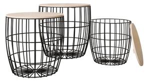 Set măsuțe laterale Aedifis, Maro deschis, Negru, Metal, 2 kg, Mobilier deja asamblat