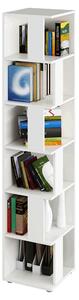 Biblioteca de colt KORIND, alb, DTD laminat, 38x38x186 cm