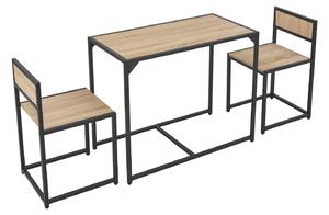 Set masa de bucatarie cu masa si 2 scaune - aspect lemn gri