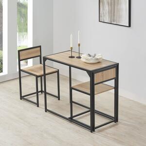Set masa de bucatarie cu masa si 2 scaune - aspect lemn gri