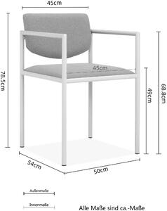 Set 2 scaune Noelia 50/54/78,5 cm, gri/negru