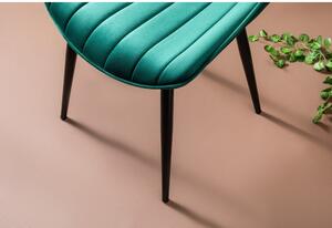 Set 2 scaune VENUS, verde/negru, stofa catifelata/metal, 51x45x90 cm