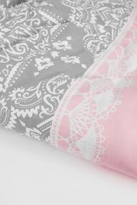 Lenjerie de pat din flanelă Remar gri-roz 220x200 cm