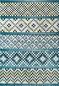 Model Ethnic 11393, Covor Dreptunghiular, Albastru Multicolor, Dreptunghi, 160 x 230