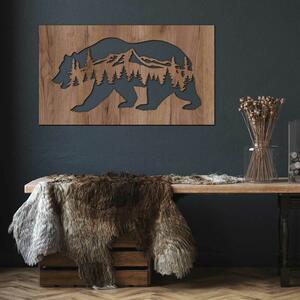DUBLEZ | Tablou din lemn pentru perete - Ursul și munții