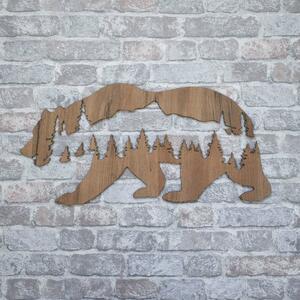 DUBLEZ | Autocolant din lemn pentru perete - Urs în munți