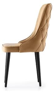 Set 4 scaune SEYHAN, maro/negru, stofa catifelata, 52x50x98 cm
