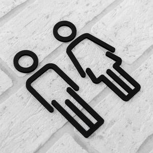 DUBLEZ | Semn indicator din lemn pentru ușa WC - Femei/Bărbați