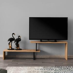 Comoda TV 854KLN3008, stejar/negru, PAL, 153x30x44 cm
