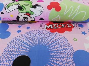 Bumbac satinat Ranforce Minnie si Mickey Mouse