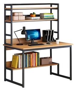 Birou cu biblioteca Damp Pako World Natural 100x60x154 cm