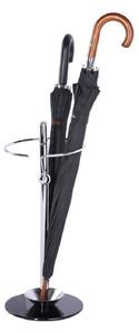 Suport pentru umbrele OLDO, metal/sticla, negru crom, 26x60 cm