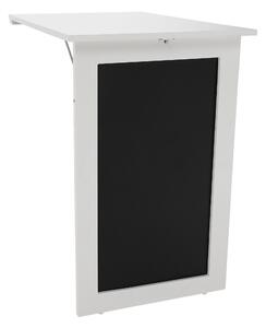 Masa plianta ZALMAN, alb/negru, tablă cu cretă, 50x75.5x75 cm