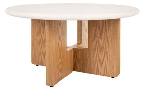 Masuta de cafea rotunda AZONE, ecru/stejar
