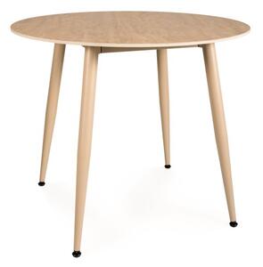 Masa rotunda de dining NELVO 90 cm, travertin/casmir