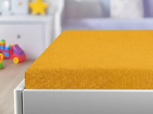 Cearsaf frote pentru patut copii PREMIUM 60x120 cm galben-portocaliu