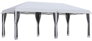 Outsunny Foisor de gradina cu plasa de tantari, alb, 3x6m | Aosom Romania