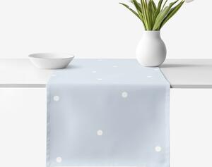 Goldea napron de masă 100% bumbac - buline pe fundal albastru-cer 20x120 cm