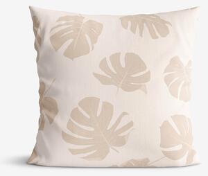 Goldea față de pernă 100% bumbac - frunze tropicale pe bej 70 x 80 cm