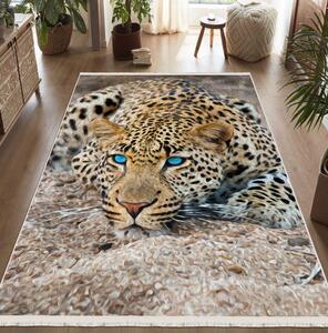 Covor camera antiderapant, 200x300 cm, model leopard 3D