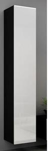 Dulap VIGO, negru/alb lucios, PAL/MDF, 40x30x180 cm