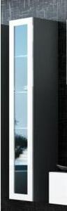 Vitrina VIGO 180, alb/gri, PAL/MDF/sticla, 40x30x180 cm