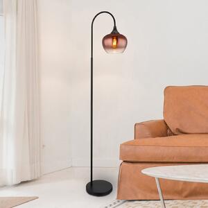 Globo Lampadar Maxy, cupru/negru, sticlă, înălțime 150 cm, E27, Cupru, Camera de zi / sufragerie, Sticlă