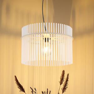 Globo Lampă suspendată Gorley, alb/nisipiu, sticlă, Ø 40 cm, E27, reglabil, Alb, Camera de zi / sufragerie, Sticlă