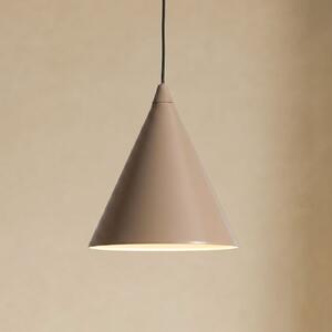 ALDEX Lampă suspendată Form, bej, metal, Ø 24 cm, conică, E27, reglabil, Bej, Camera de zi / sufragerie, Metal