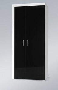 Dulap SAMBA REG-1, alb/negru, 203x55x90 cm