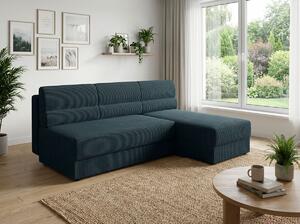 Coltar extensibil de colt TAVERO SLIM, albastru inchis, reversibil, 201x140 cm