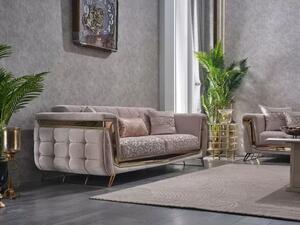 Canapea fixa 3 locuri pe stil Chesterfild Milano,Gold-MobMax