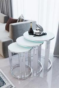 Set Masute de cafea cu 3 piese Orlando, crom-MobMax