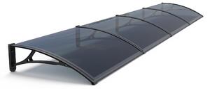 Copertină PRO 400x80 cm din aluminiu și plexiglas – Negru/Antracit