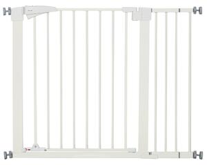 PawHut Poartă pentru Câini de Talie Mică și Medie cu Dublă Încuietoare și Închidere Automată, 76-103x4.2x77 cm, Alb | Aosom Romania