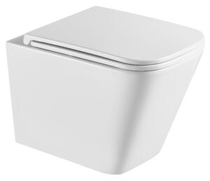 Invena Florina vas wc cu capac soft-close agăţat fără margine cu spălare turbionară alb lucios CE-94-001