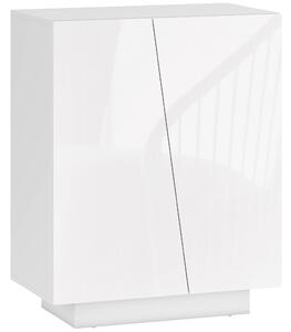 HOMCOM Dulap Multifuncțional cu 3 Nivele, Design Modern din PA Alb, Poliță Reglabilă, Bază Înălțată, 70x40x88 cm | Aosom Romania