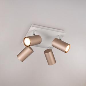 Trio Lighting Spot de plafon Marley maro/gri deschis 24 x cm 4 becuri din metal, reglabil, Maro / Rugină, Camera de zi / sufragerie, Metal, Modern, Plafon cu flacără multiplă