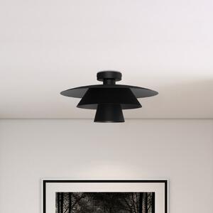 Luminex Plafonieră Plato, negru, metal, Ø 38 cm, E27, reglabil, Negru, Camera de zi / sufragerie, Metal, Modern